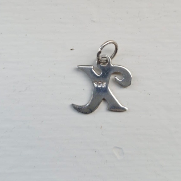 SILVER AG950 Letter X pendant charm - Picture 2 of 2